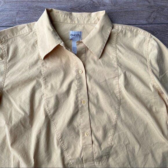 Chico’s Relaxed Fit Cotton Bell Sleeve Tunic Blouse - Picture 5 of 14